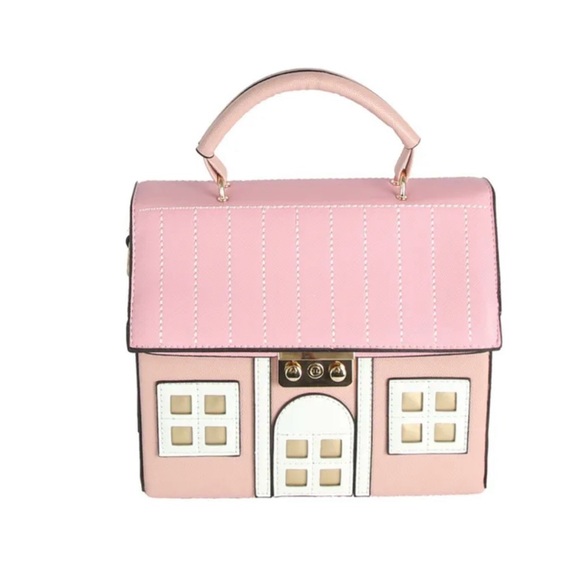 Pink House-Shaped Women's Bag - Picture 5 of 11